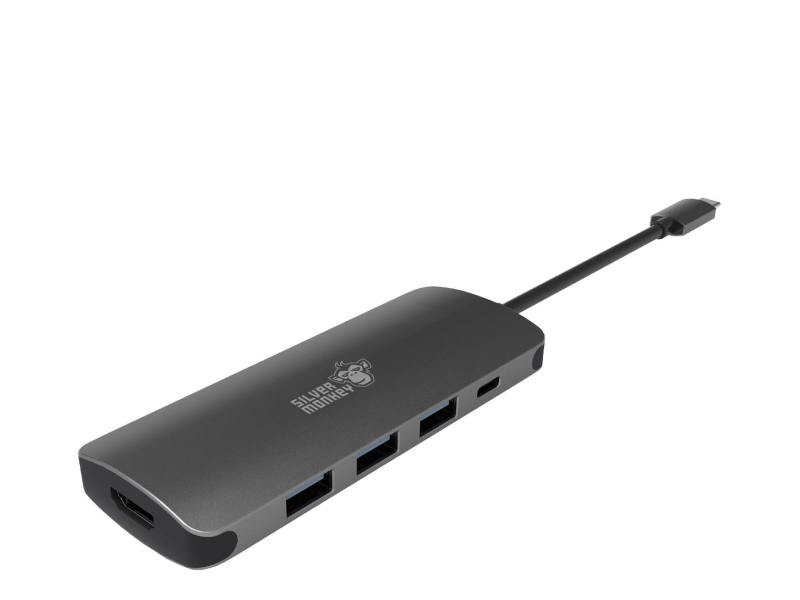 Silver Monkey Adapter USB-C - HDMI, 3x USB, USB-C (zasilanie PD)